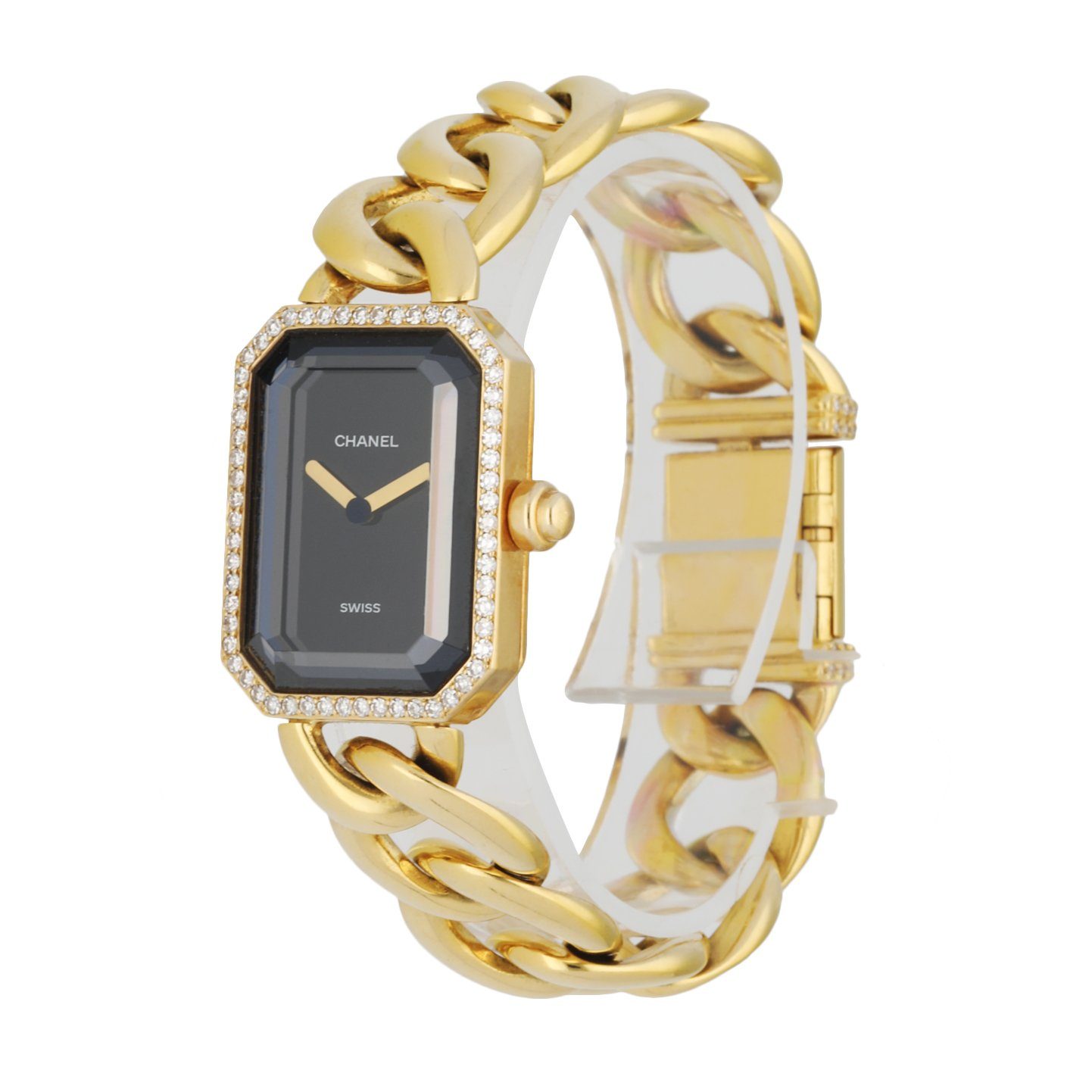 Chanel Paris 18K Yellow Gold & Diamond Bezel Onyx Dial Ladies Watch - Virtual