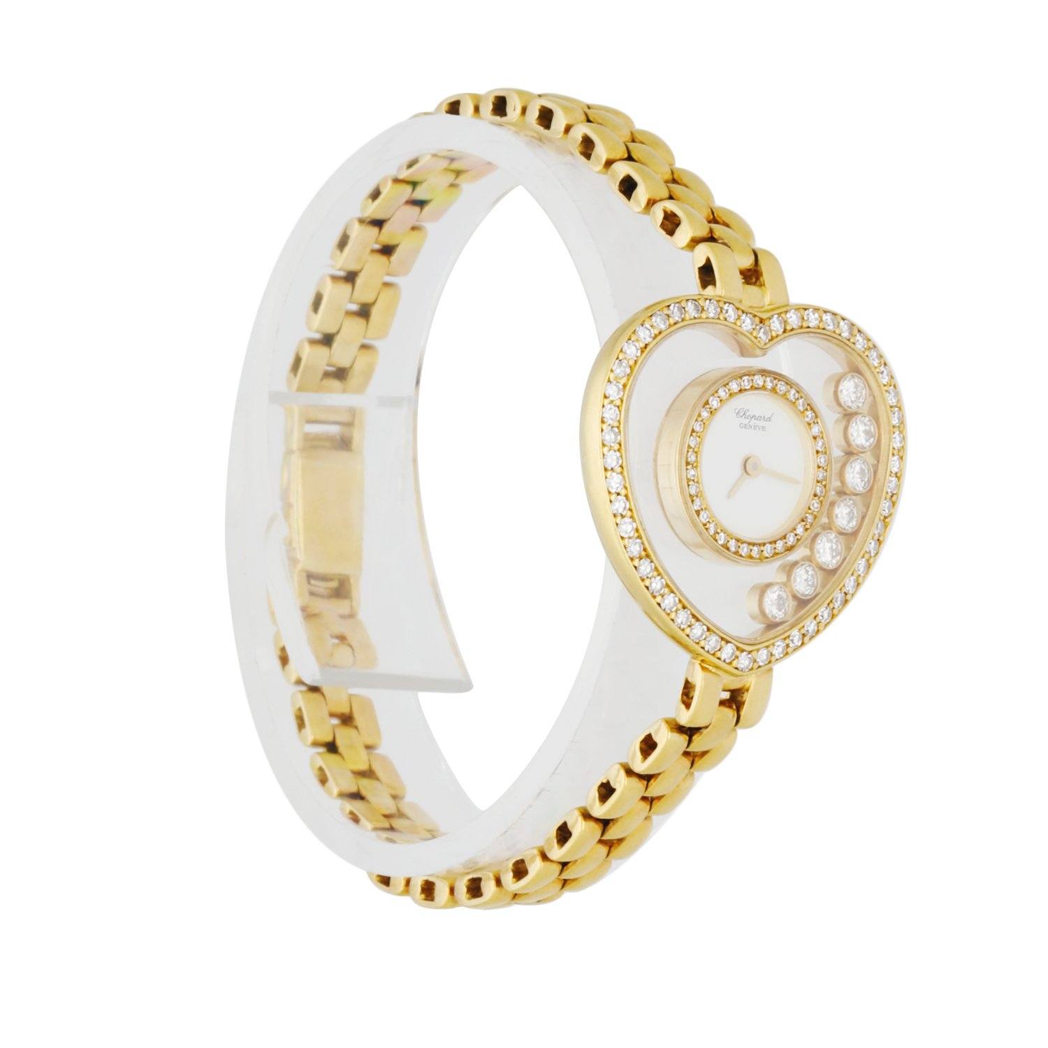 Chopard Happy Diamond Heart Shape 18K Yellow Gold & Diamond Ladies Watch