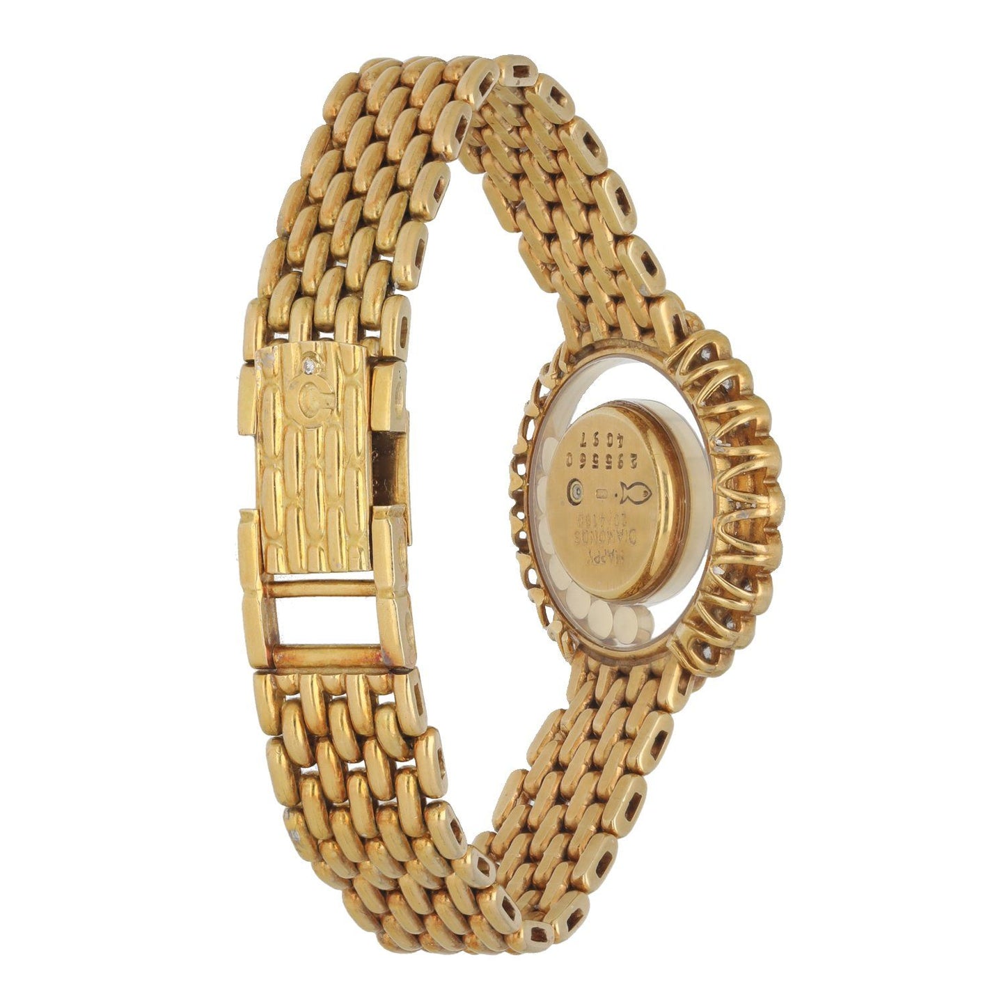 Chopard Happy Diamonds 20/4180 Diamond dial set B&P & 18k Yellow Gold Box Paper - Virtual