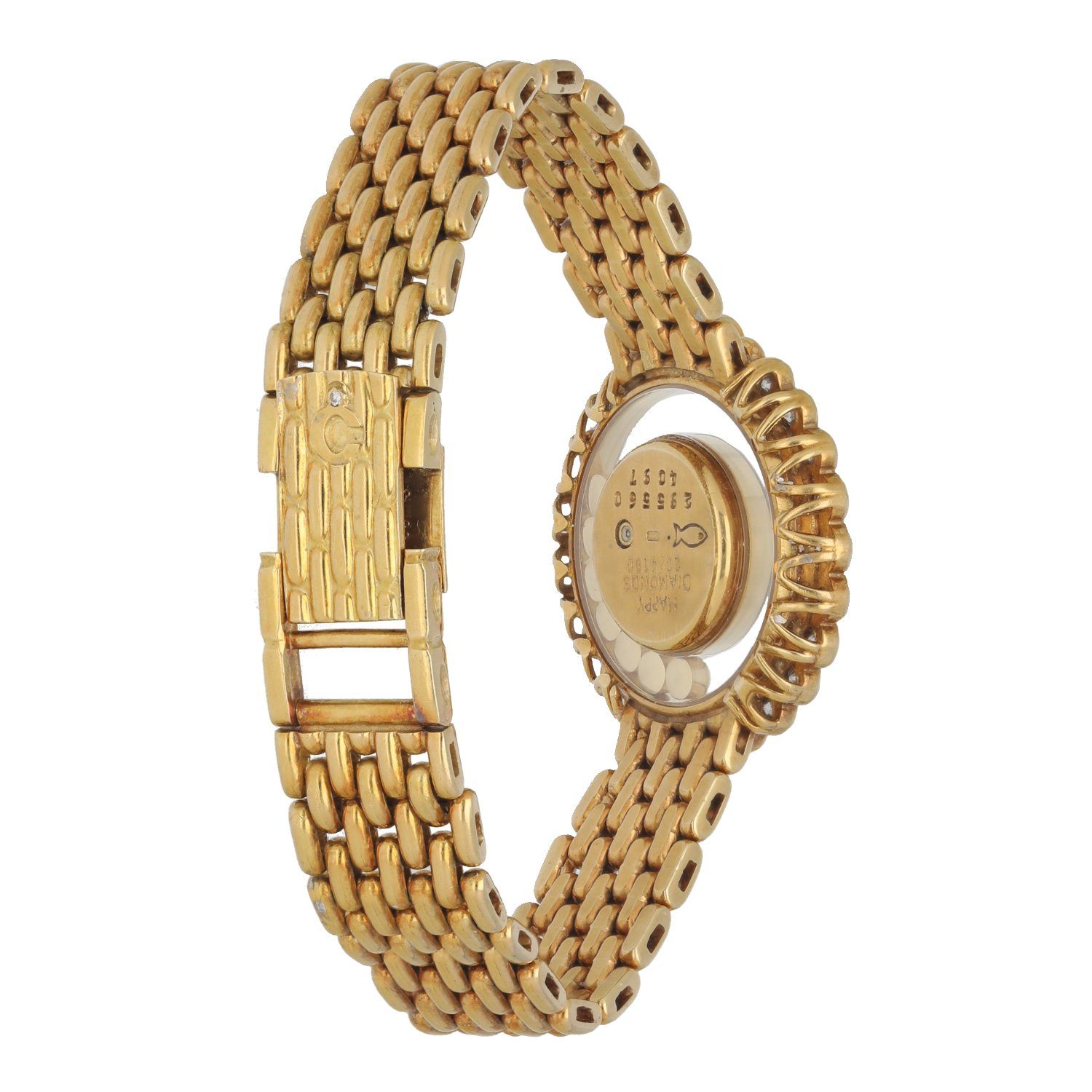 Chopard Happy Diamonds 20/4180 Diamond dial set B&P & 18k Yellow Gold Box Paper - Virtual