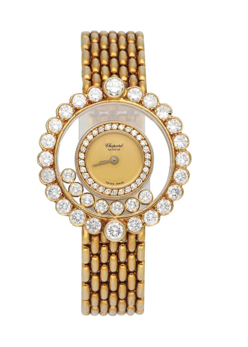 Chopard Happy Diamonds 20/4180 Diamond dial set B&P & 18k Yellow Gold Box Paper - Virtual