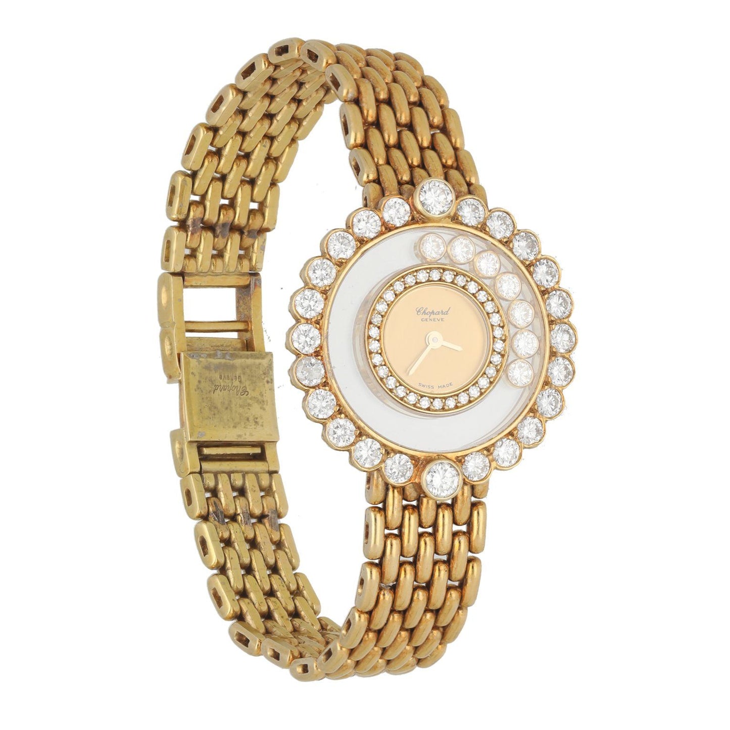 Chopard Happy Diamonds 20/4180 Diamond dial set B&P & 18k Yellow Gold Box Paper - Virtual