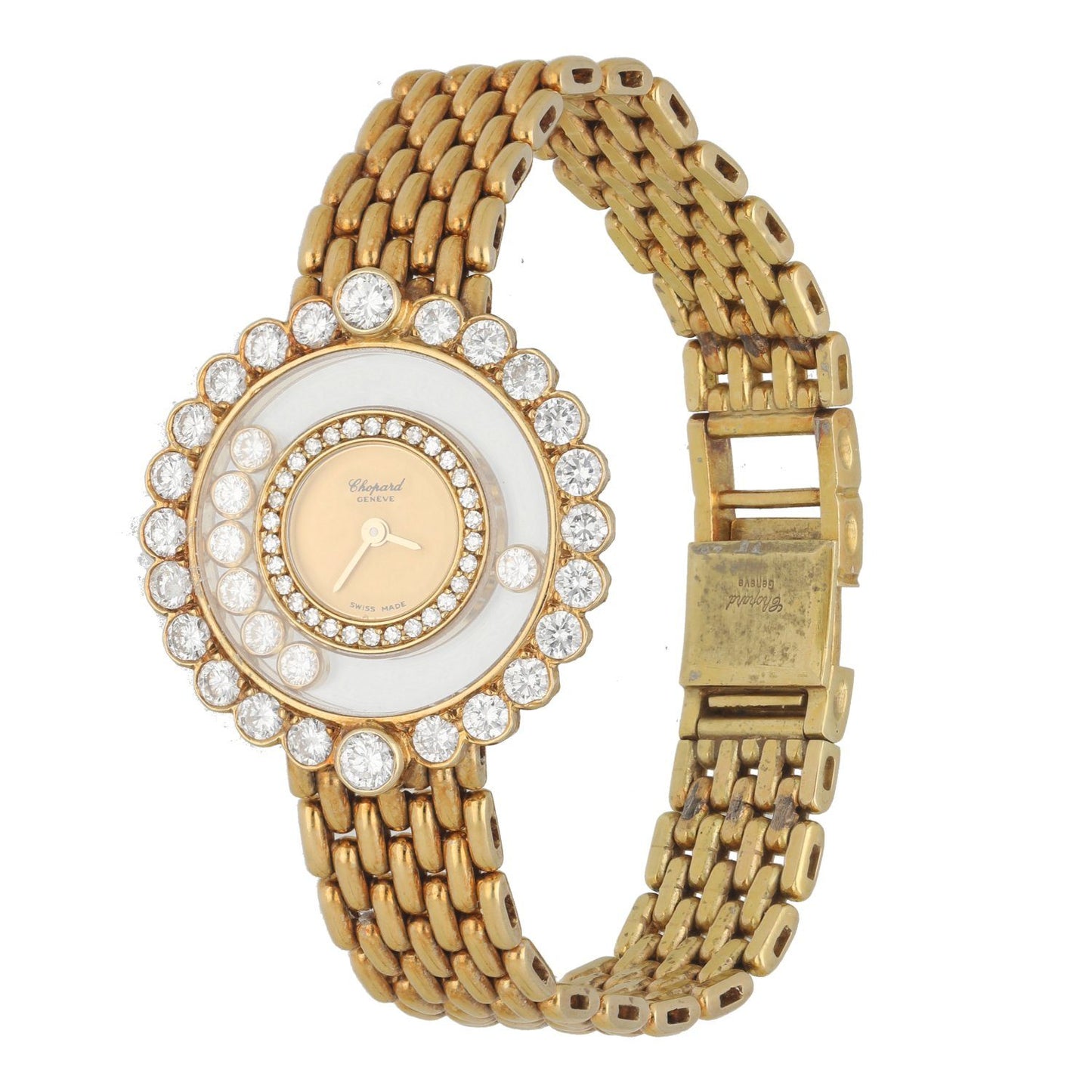 Chopard Happy Diamonds 20/4180 Diamond dial set B&P & 18k Yellow Gold Box Paper - Virtual