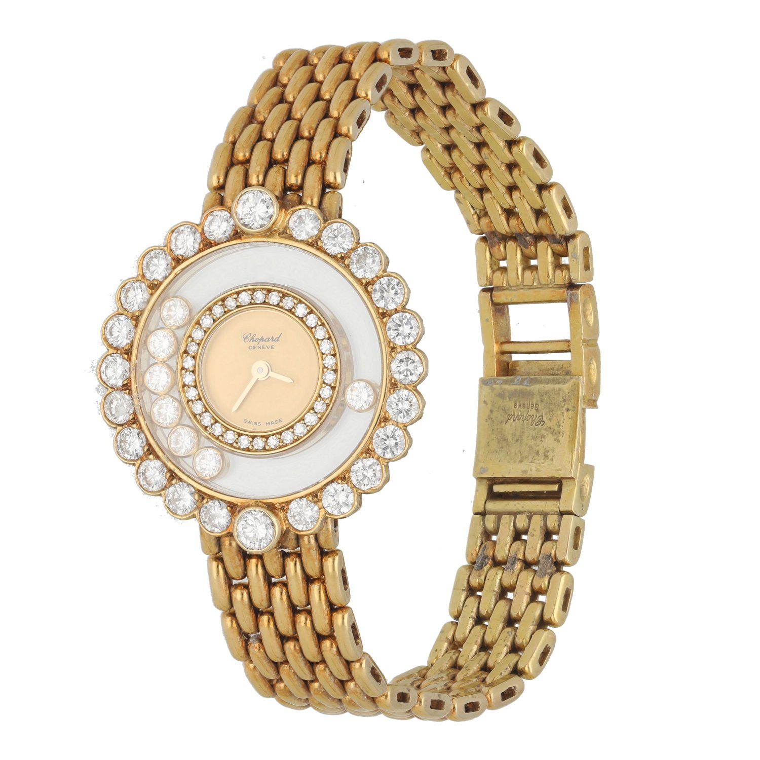 Chopard Happy Diamonds 20/4180 Diamond dial set B&P & 18k Yellow Gold Box Paper - Virtual