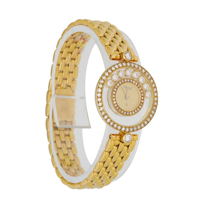 Chopard Happy diamonds 4054 18K Yellow Gold W/Diamond Bezel Box & Papers