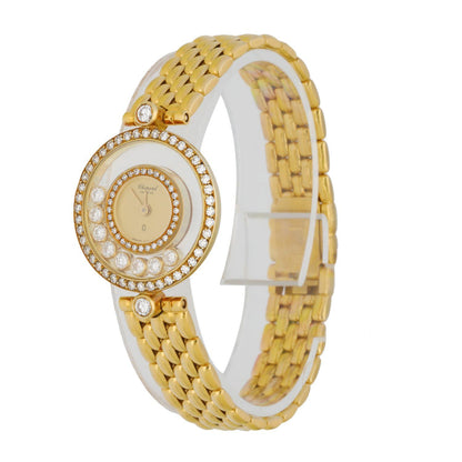 Chopard Happy diamonds 4054 18K Yellow Gold W/Diamond Bezel Box & Papers