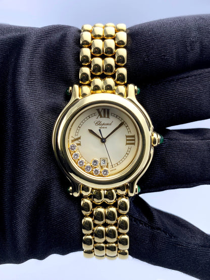 Chopard Happy Sport 27/6137-22 MOP 18K Yellow Gold Ladies Watch