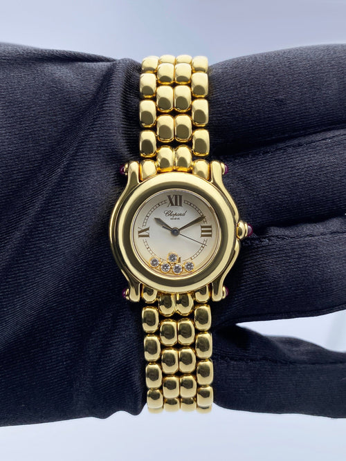 Chopard Happy Sport 27/6150 2 Diamond 18K Yellow Gold Ladies Watch
