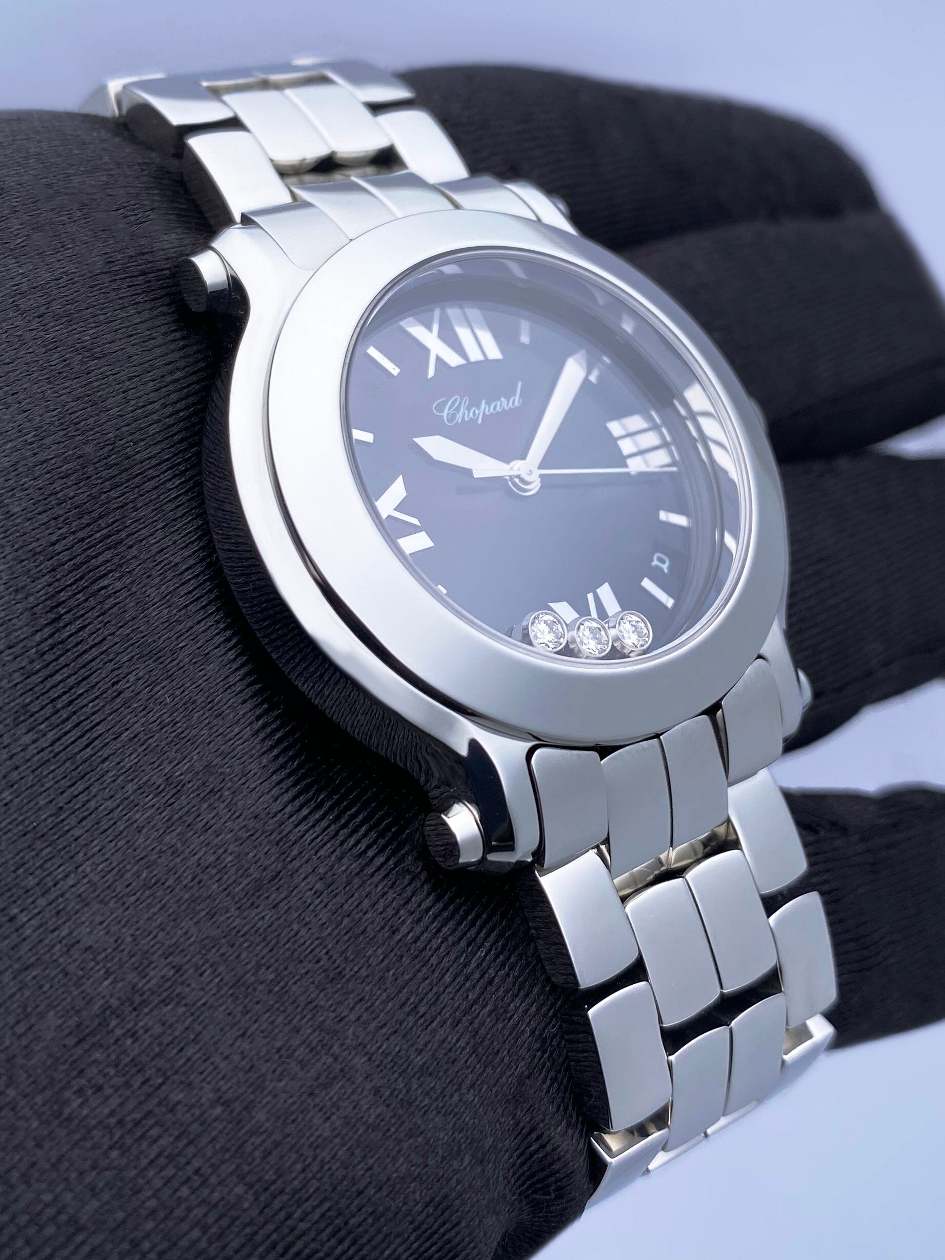 Chopard Happy Sport 278477-3014 Black Dial Ladies Watch Box Papers