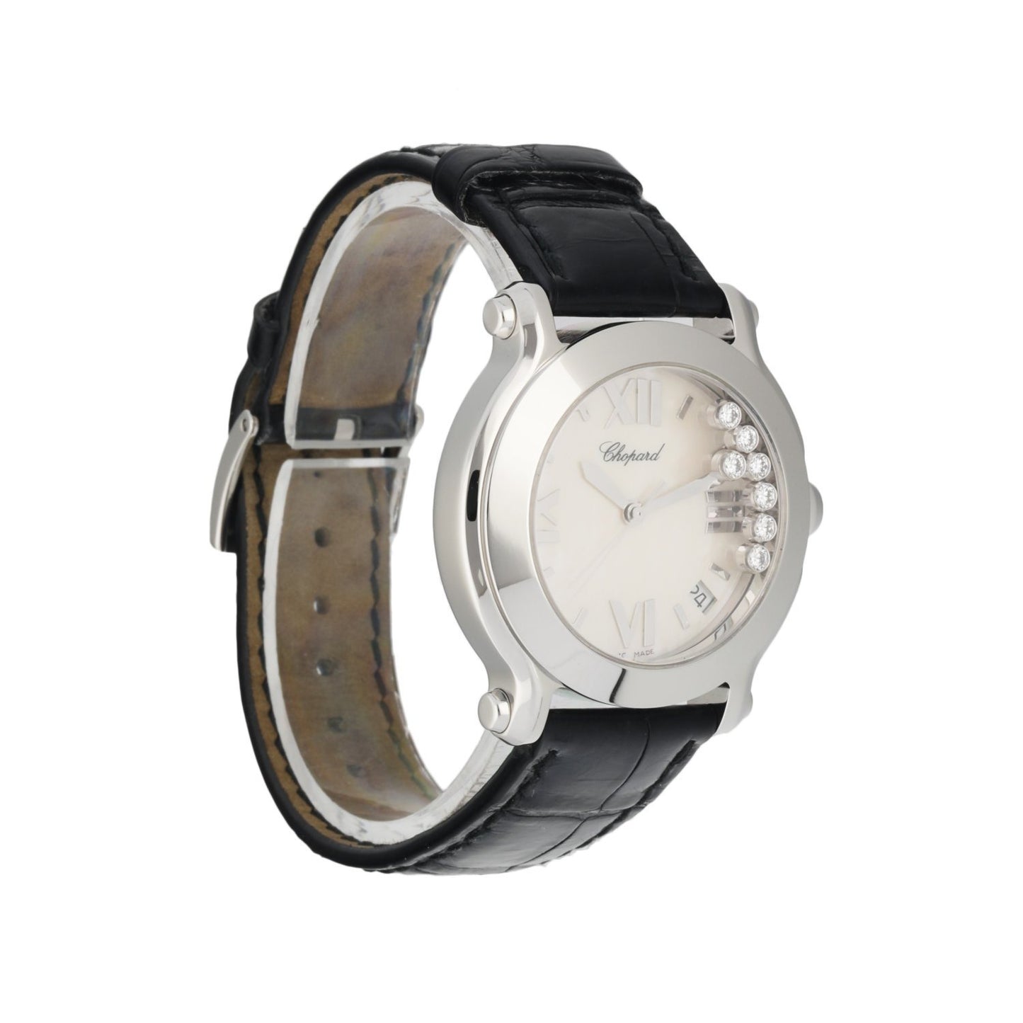Chopard Happy Sport 8475 Mother Of Pearl Dial W/ Floating Diamonds & Papers