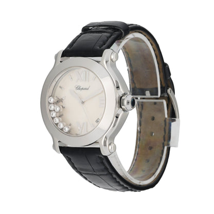 Chopard Happy Sport 8475 Mother Of Pearl Dial W/ Floating Diamonds & Papers