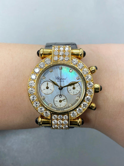 Chopard Imperiale 38/3168-23 MOP Diamond 18K Yellow Gold Ladies Watch With Box - Watches