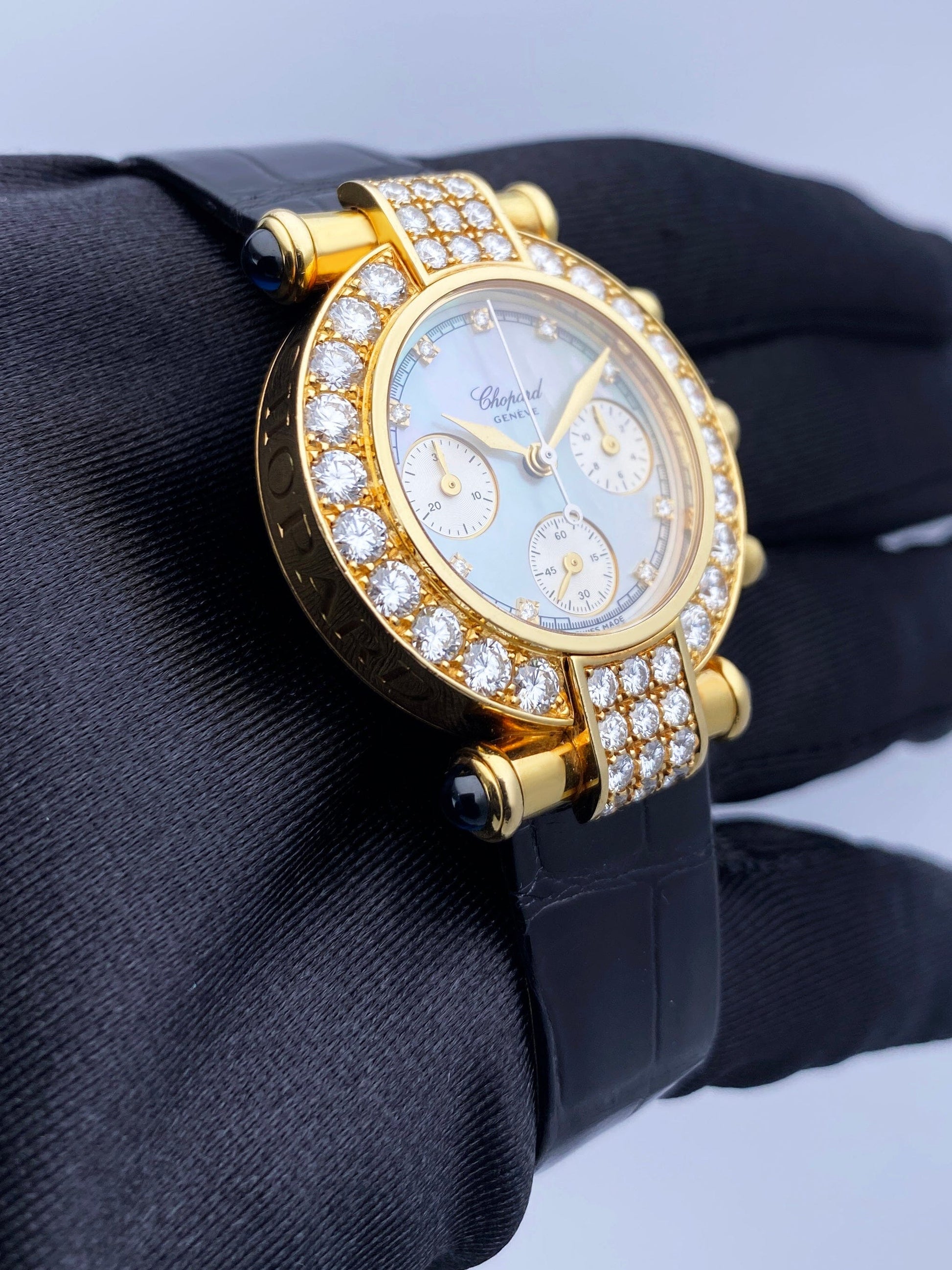 Chopard Imperiale 38/3168-23 MOP Diamond 18K Yellow Gold Ladies Watch With Box - Watches