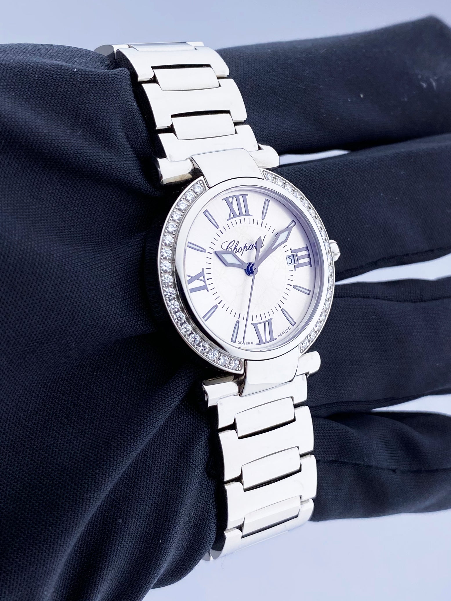 Chopard Imperiale 388541-3004 Diamond Steel Ladies Watch Box & Papers - Wristwatch