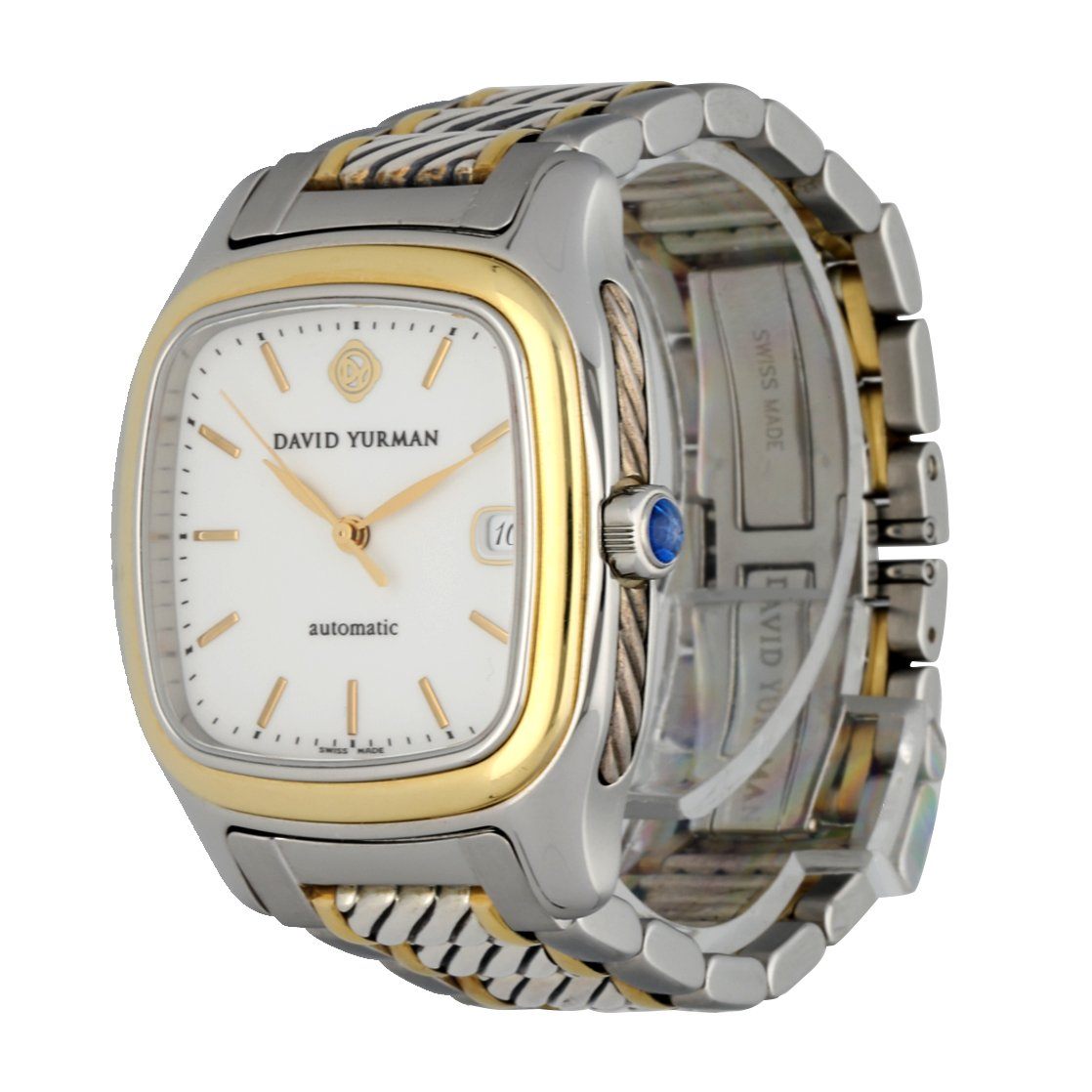 David Yurman T301-LS8 Stainless Steel Silver & Yellow Gold Thoroughbred Automatic Watch