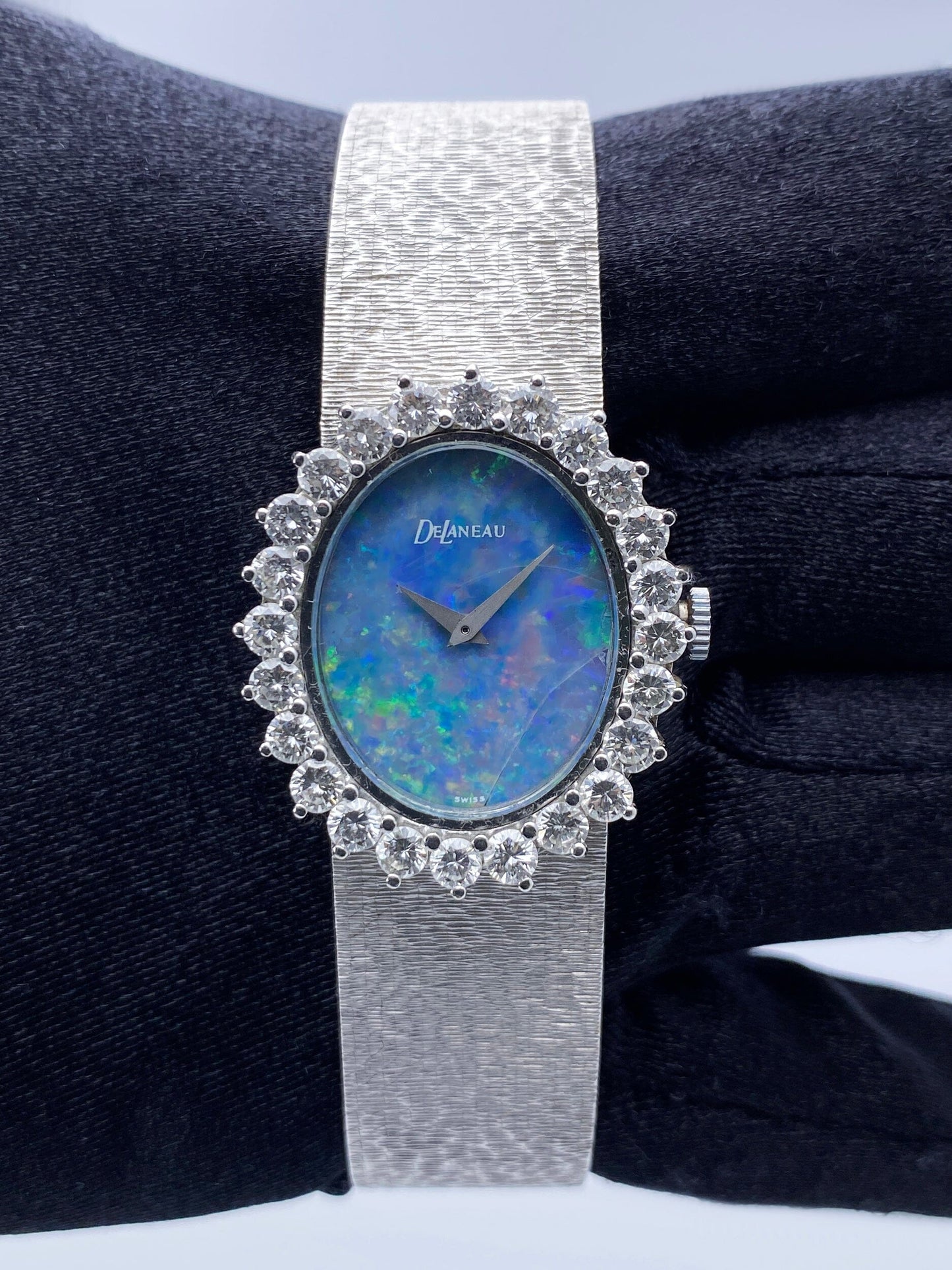 Delanear Opal Dial Diamond Bezel Ladies Watch