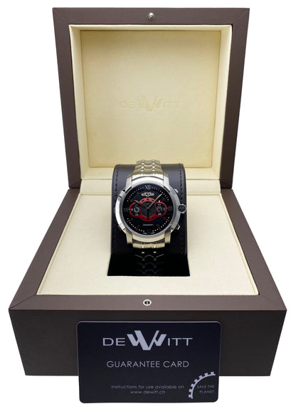 Dewitt Academia FTV.CHR.005.S1 Black & Red Dial Mens Watch Box Papers - Watches