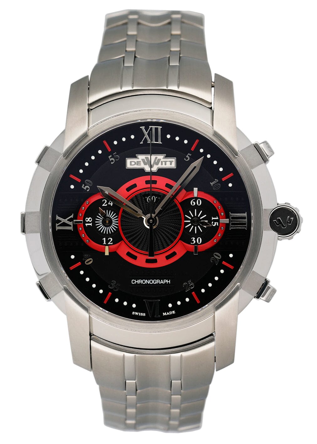 Dewitt Academia FTV.CHR.005.S1 Black & Red Dial Mens Watch Box Papers - Watches