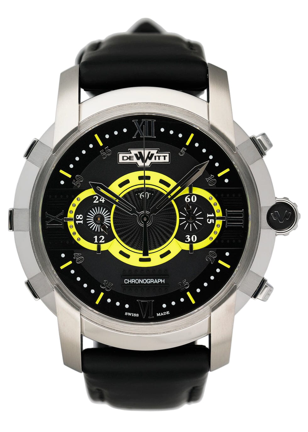 Dewitt Academia FTV.CHR.006.RFB Black & Yellow Dial Mens Watch Box Papers