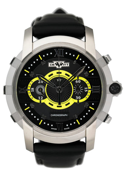 Dewitt Academia FTV.CHR.006.RFB Black & Yellow Dial Mens Watch Box Papers