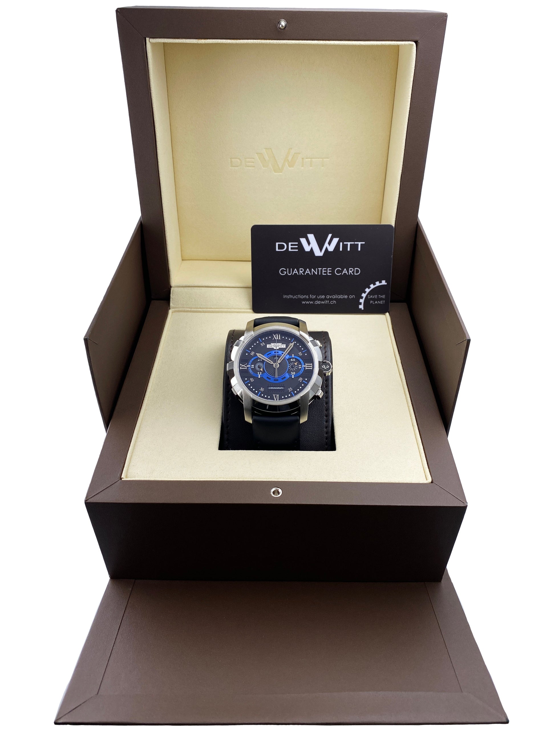 Dewitt Academia FTV.CHR.007.RFB Black Dial Mens Watch Box Papers - Wristwatch