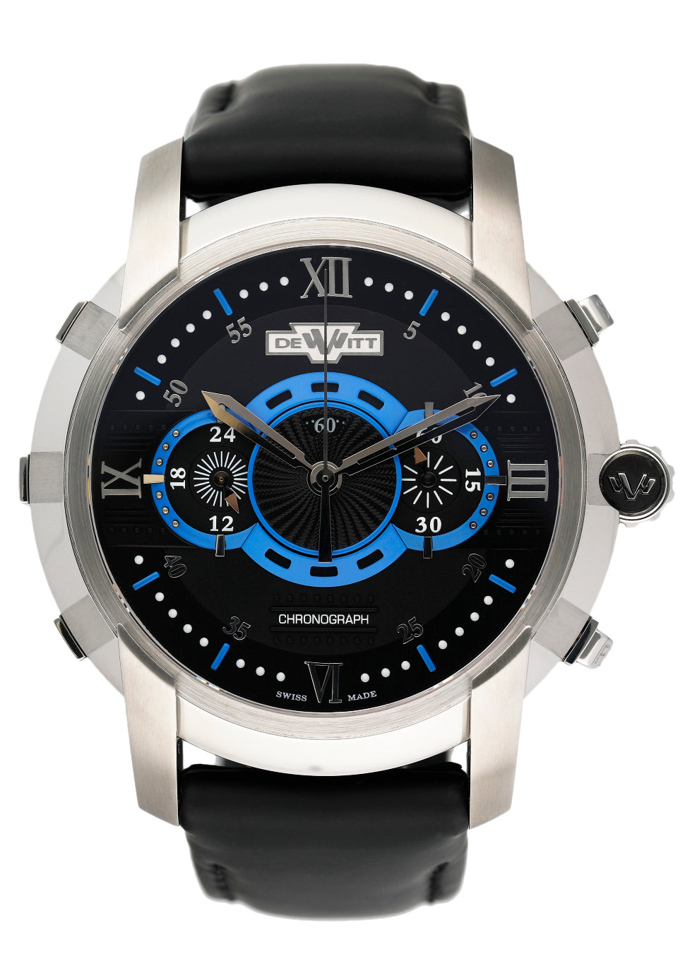 Dewitt Academia FTV.CHR.007.RFB Black Dial Mens Watch Box Papers - Wristwatch