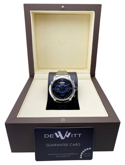 Dewitt Academia FTV.CHR.007.S4 Black & Blue Dial Mens Watch Box Papers