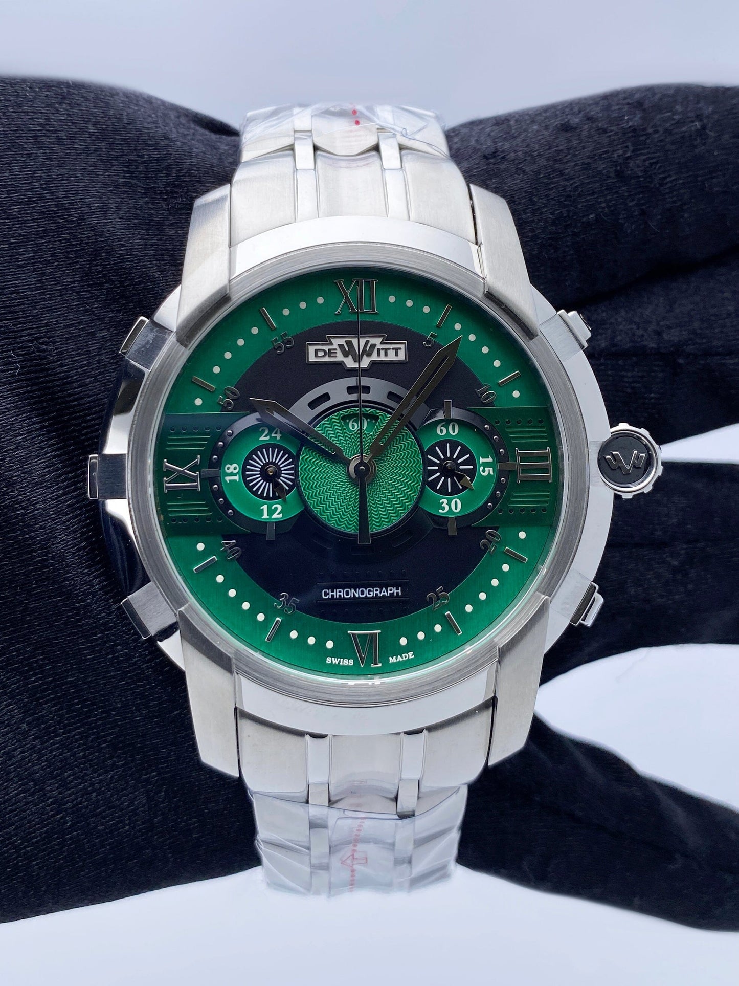 Dewitt Academia FTV.CHR.009.S3 Green Dial Mens Watch Box Papers - Watches