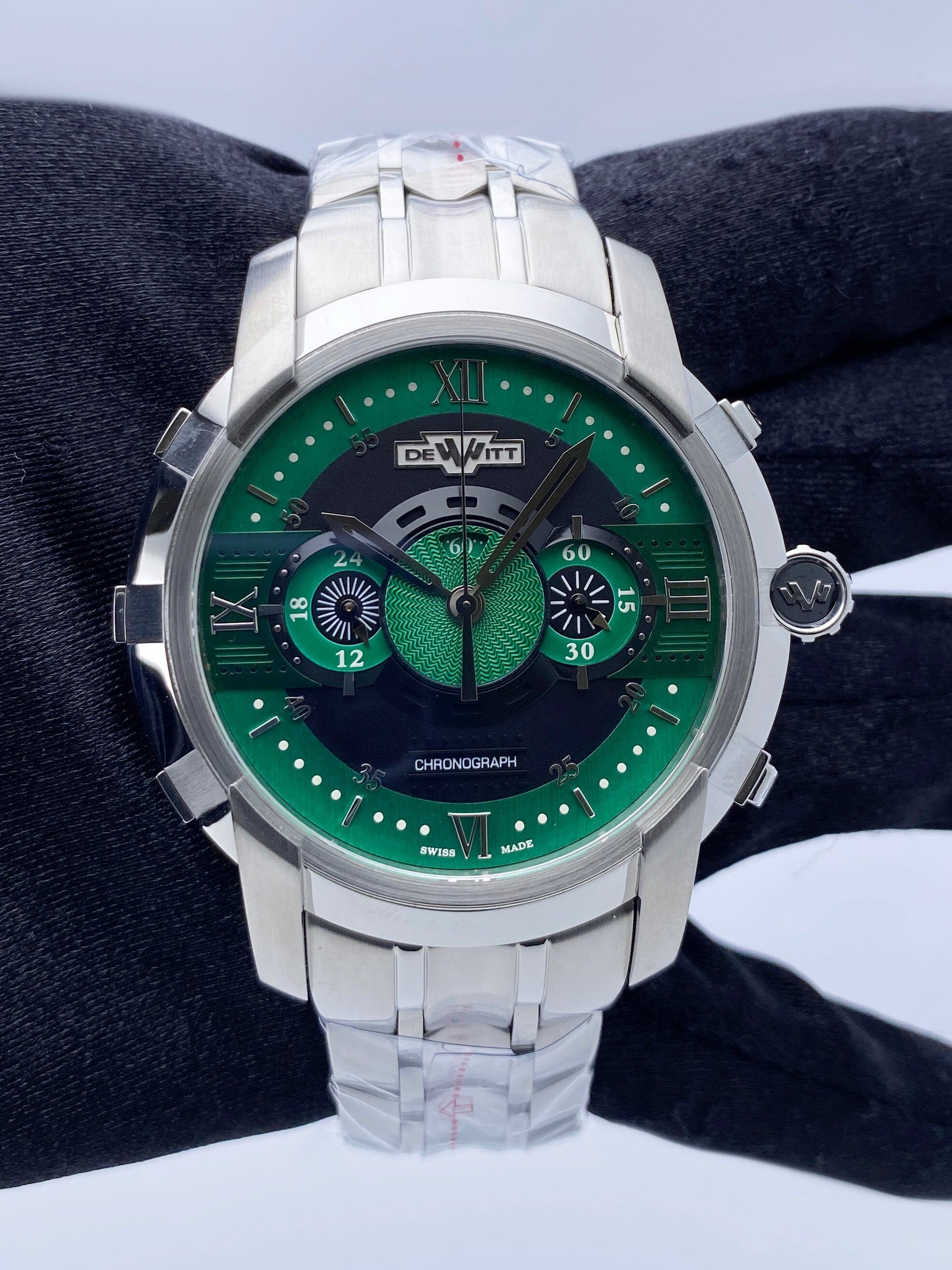 Dewitt Academia FTV.CHR.009.S3 Green Dial Mens Watch Box Papers - Watches