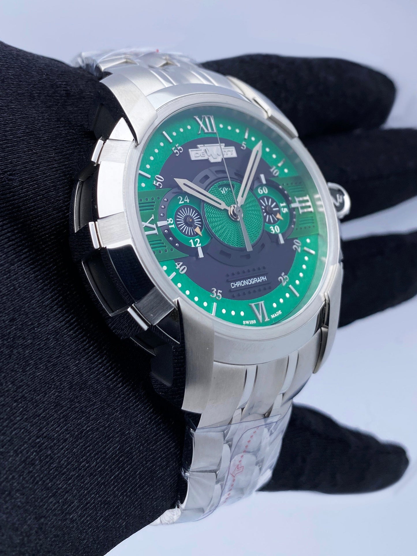 Dewitt Academia FTV.CHR.009.S3 Green Dial Mens Watch Box Papers - Watches