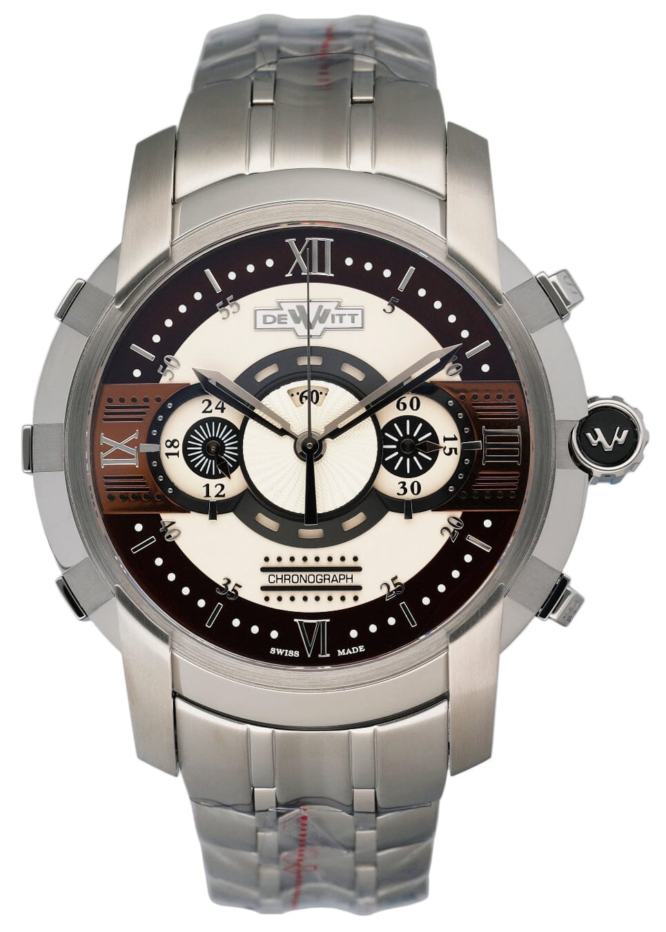 Dewitt Academia FTV.CHR.010.S5 Cream & Burgundy Dial Mens Watch Box Papers - Watches