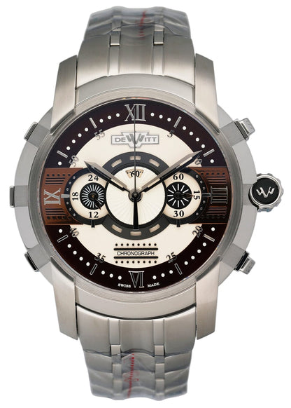 Dewitt Academia FTV.CHR.010.S5 Cream & Burgundy Dial Mens Watch Box Papers - Watches