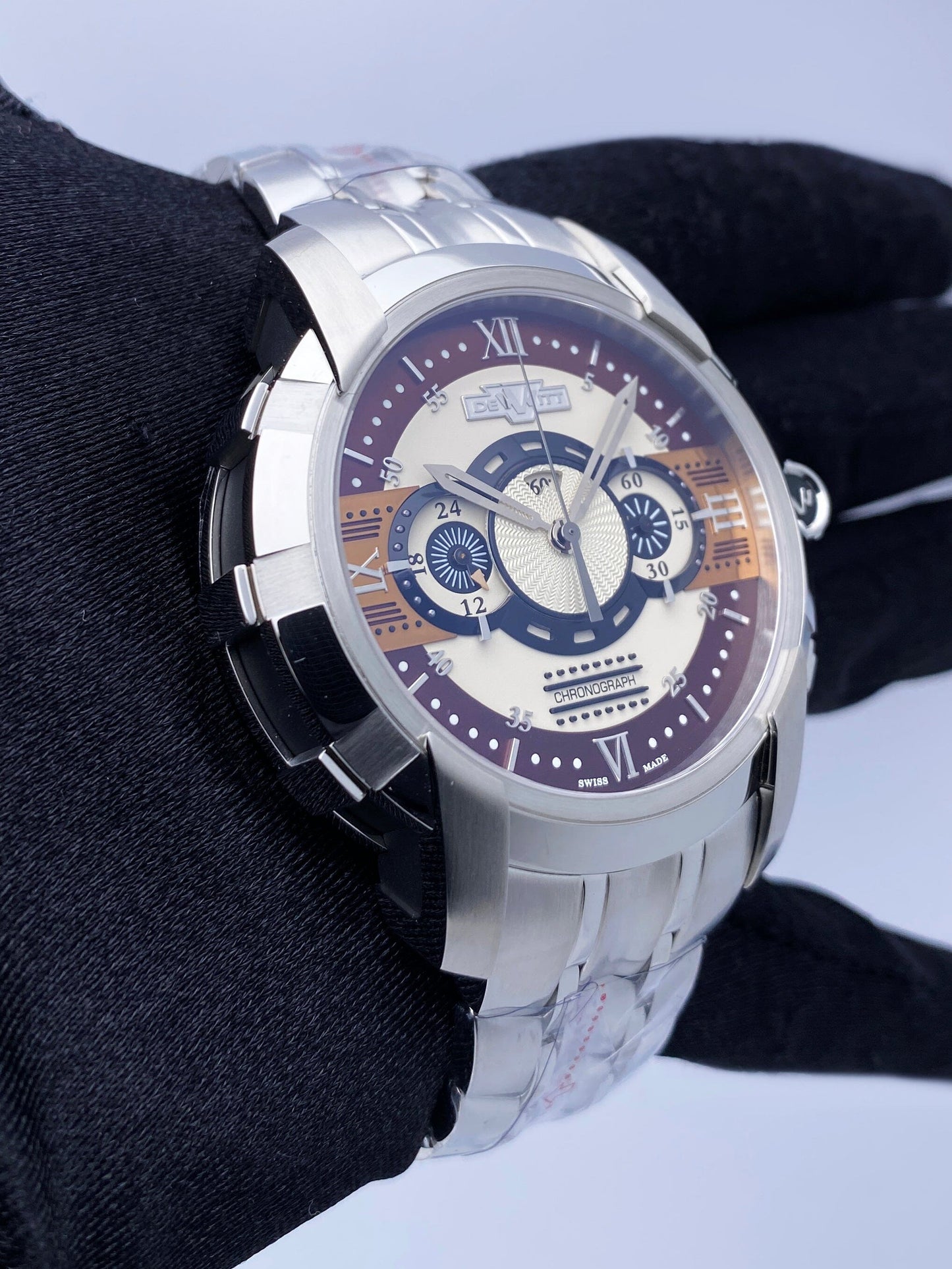 Dewitt Academia FTV.CHR.010.S5 Cream & Burgundy Dial Mens Watch Box Papers - Watches