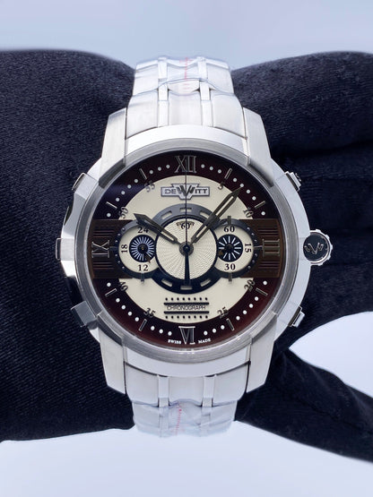 Dewitt Academia FTV.CHR.010.S5 Cream & Burgundy Dial Mens Watch Box Papers - Watches