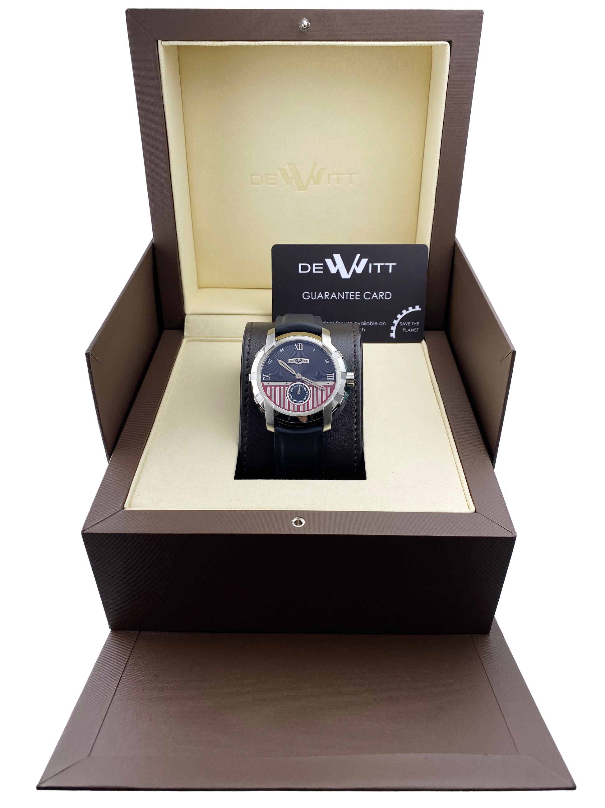 Dewitt Academia FTV.PTS.001.RFB Stainless Steel Mens Watch Box Papers - Wristwatch
