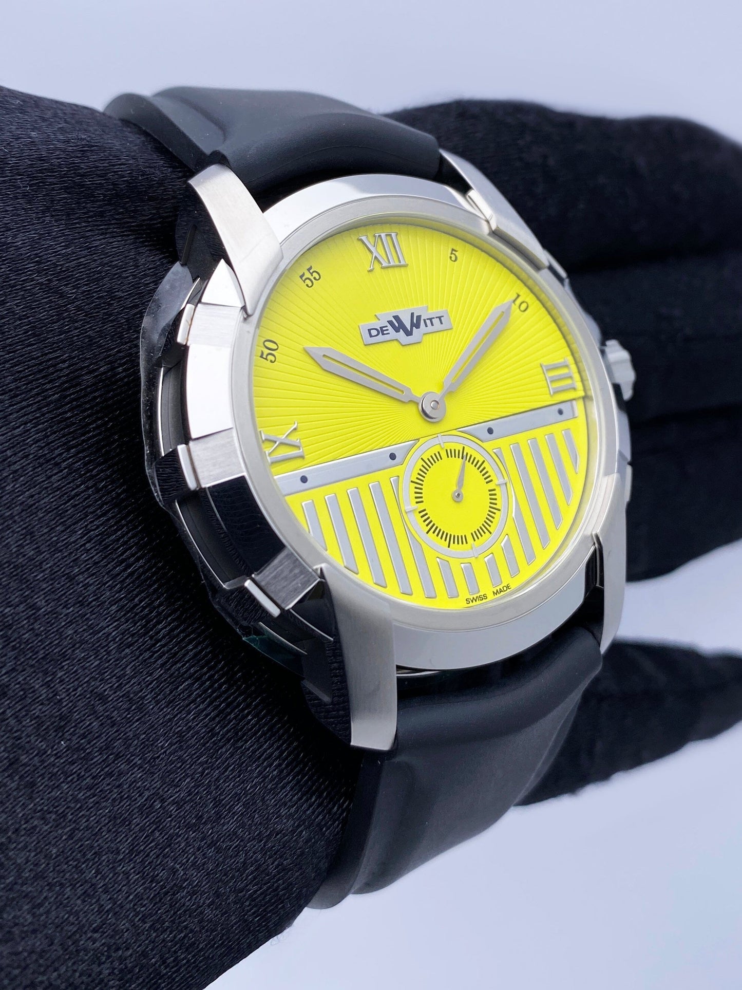 Dewitt Glorious Knight FTV.PTS.006.RPB Yellow Dial Mens Watch Box Papers - Watches