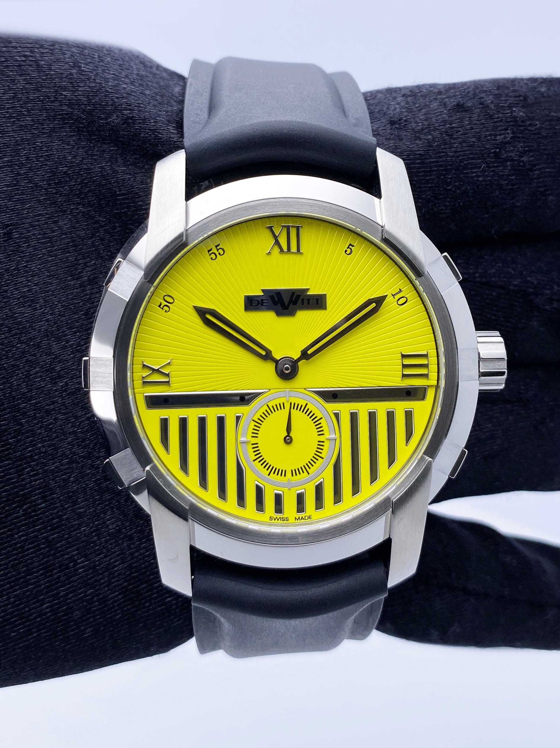 Dewitt Glorious Knight FTV.PTS.006.RPB Yellow Dial Mens Watch Box Papers - Watches
