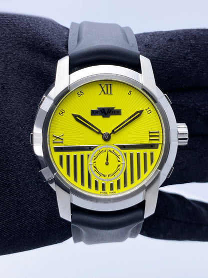 Dewitt Glorious Knight FTV.PTS.006.RPB Yellow Dial Mens Watch Box Papers - Watches
