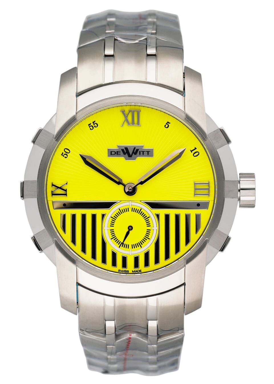 Dewitt Glorious Knight FTV.PTS.006.S Yellow Dial Mens Watch Box Papers - Watches