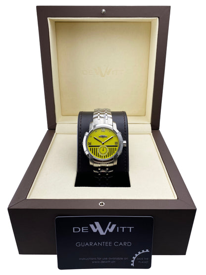 Dewitt Glorious Knight FTV.PTS.006.S Yellow Dial Mens Watch Box Papers - Watches
