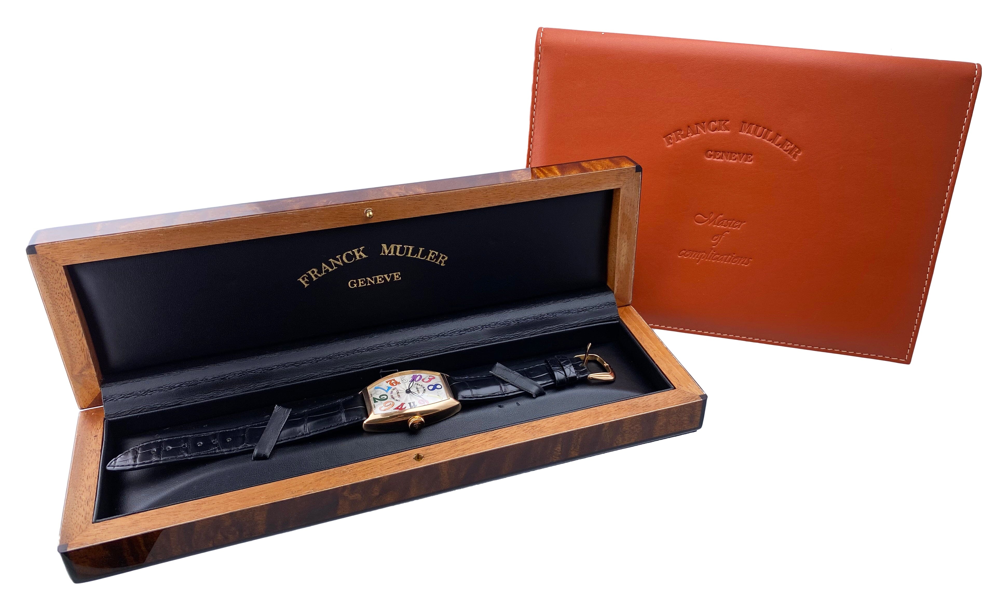 Franck Muller Crazy Hours 5850 CH 18K Rose Gold Mens Watch Box