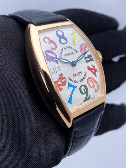 Franck Muller Crazy Hours 5850 CH 18K Rose Gold Mens Watch Box Papers