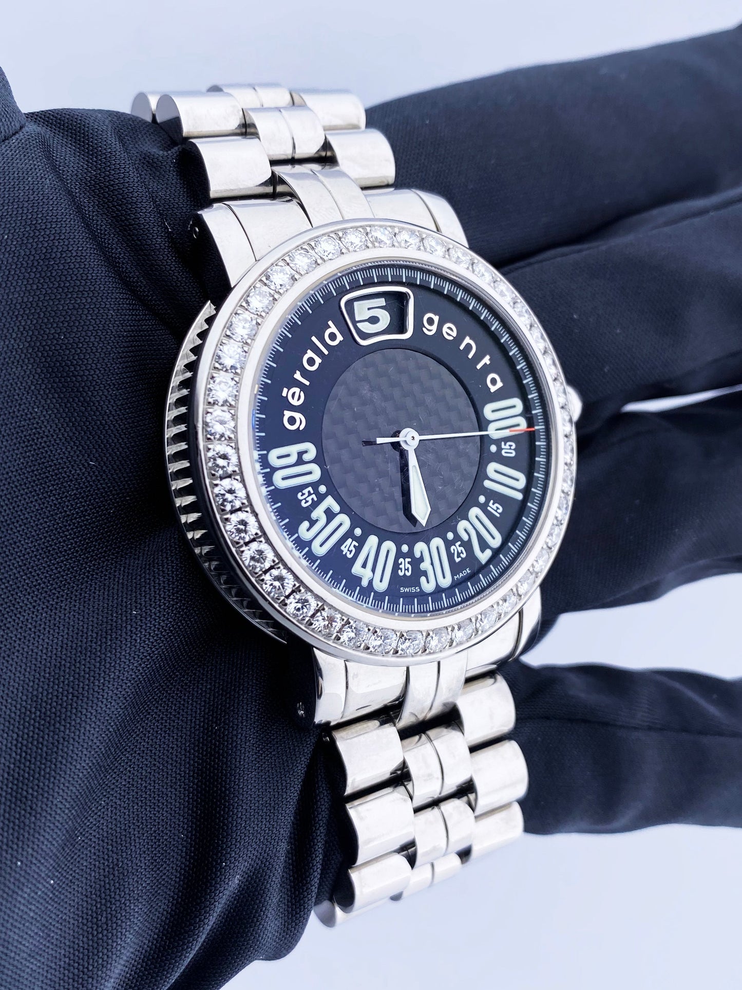 Gérald Genta Retro Sport RSP.X.10 Diamonds Dial Mens Watch Box Papers