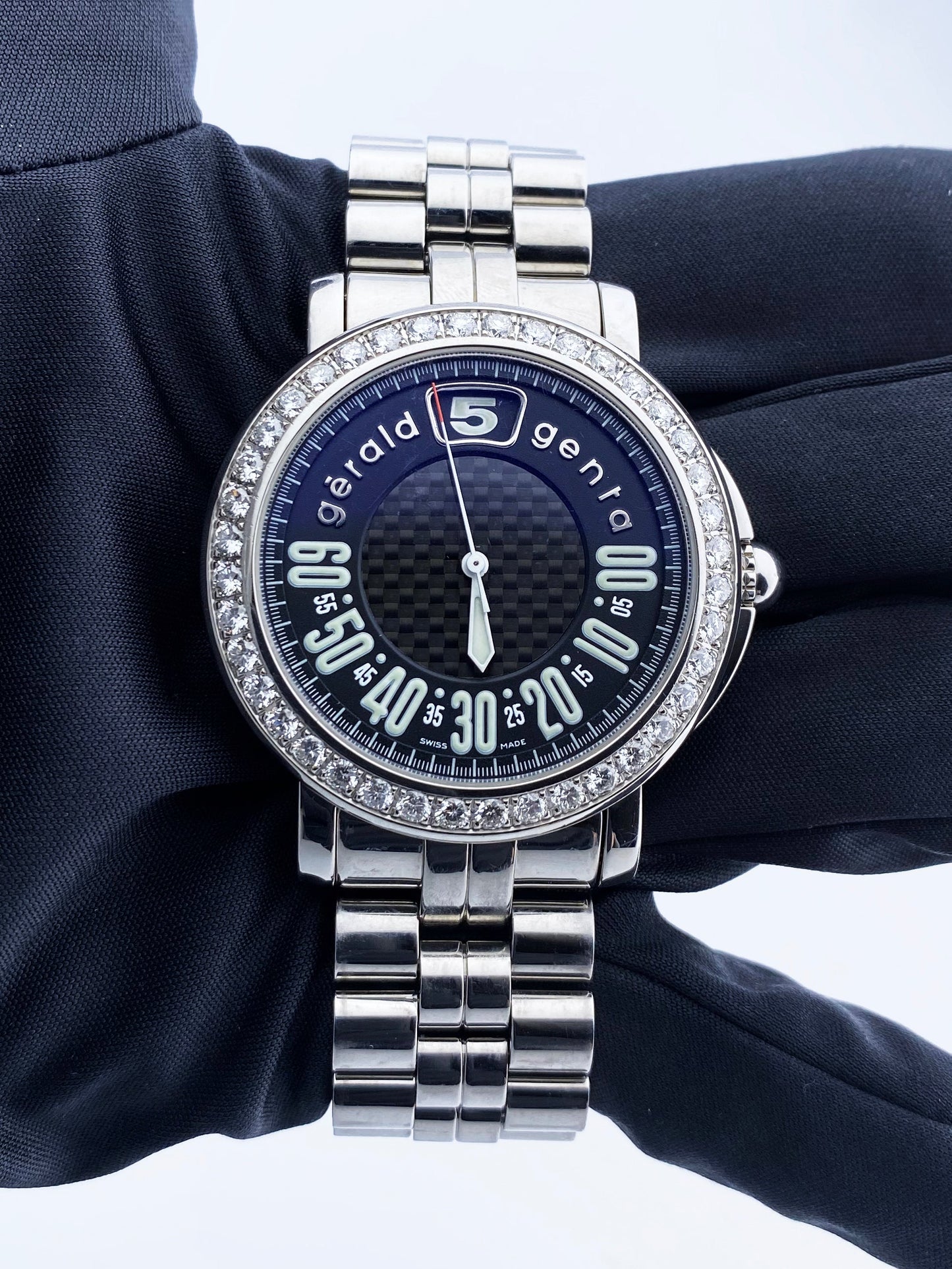 Gérald Genta Retro Sport RSP.X.10 Diamonds Dial Mens Watch Box Papers