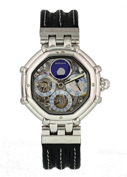 Gerald Genta Success Platinum perpetual calendar 3359.4 skeleton Mens Watch - Virtual