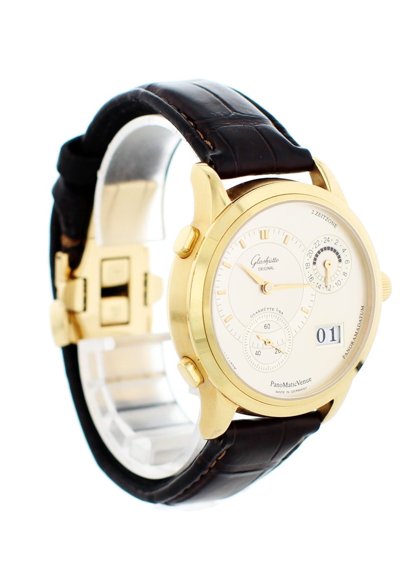 Glashutte Original Panomatic Venue 90-04-01-001-04 18k Yellow Gold Box Papers. - Virtual