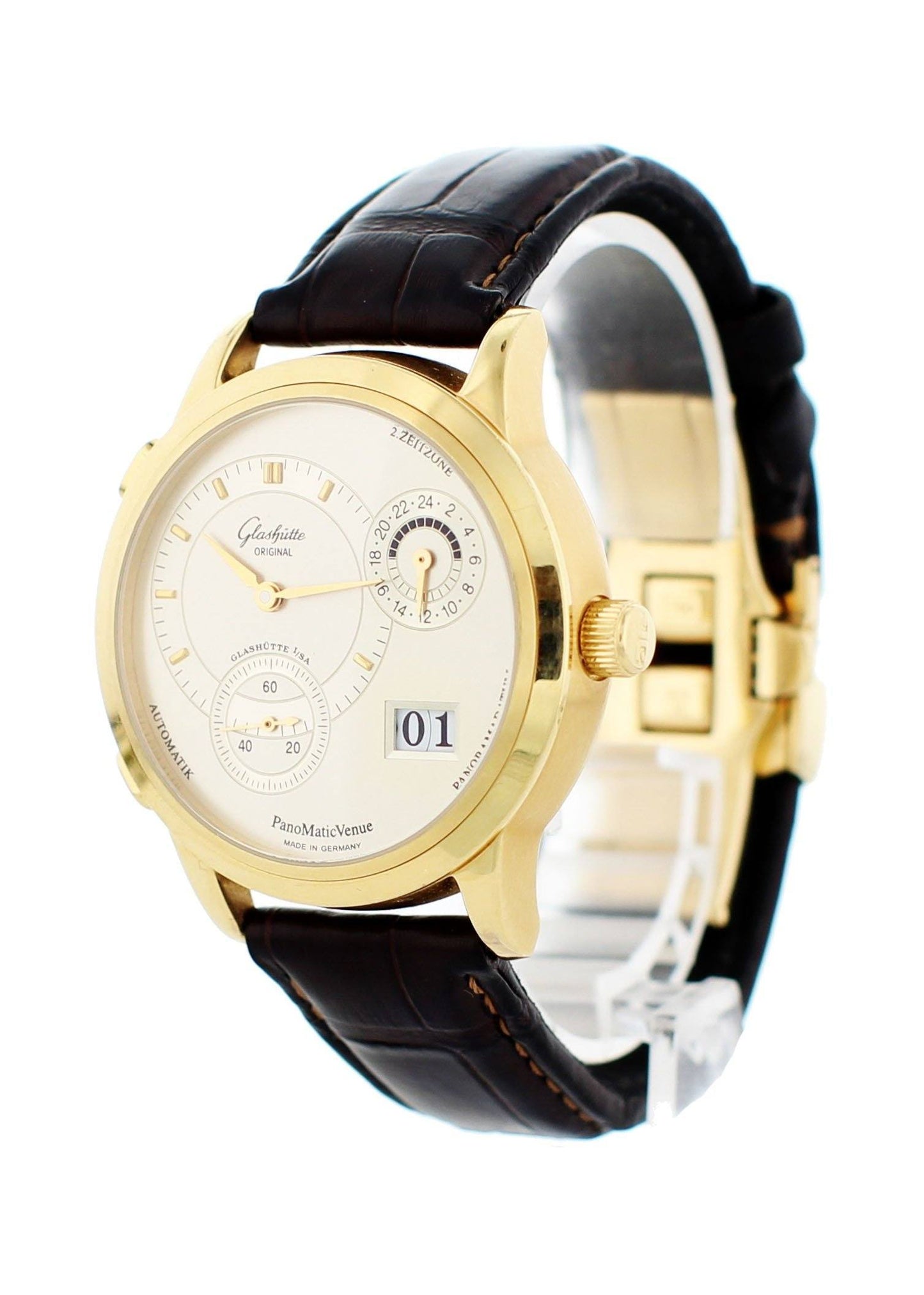 Glashutte Original Panomatic Venue 90-04-01-001-04 18k Yellow Gold Box Papers. - Virtual