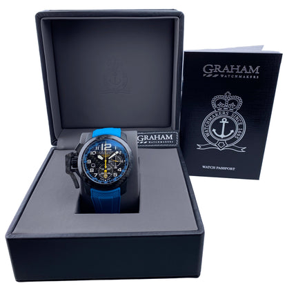 Graham Chronofighter Oversize Superlight Carbon Blue Mens Watch Box Papers