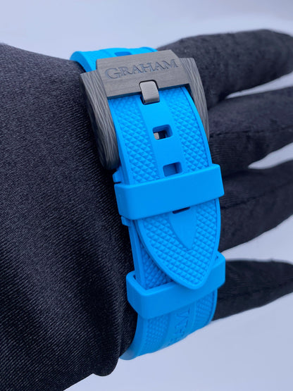 Graham Chronofighter Oversize Superlight Carbon Blue Mens Watch Box Papers