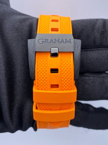 New Graham Chronofighter Oversize Superlight Carbon Orange Mens Watch Box Papers - Wristwatch